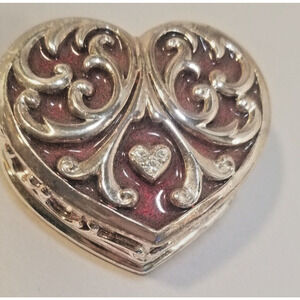 Vintage Gordon's Silver Plated Heart shaped Jewelry Trinket Box